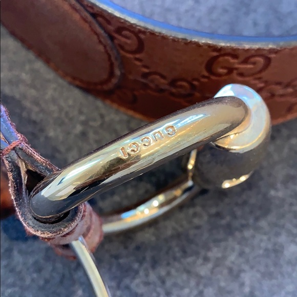 100% Gucci belt leather gold hardware size 32” - Picture 8 of 8